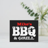 BBQ party uitnodiging briefkaarten | Gepersonalise (Staand voorkant)