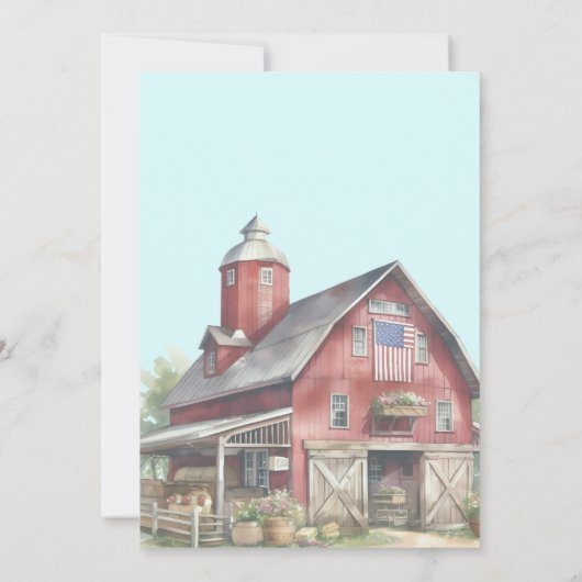  BBQ Party USA 4 van juli Kaart (Achterkant)