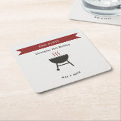 BBQ Party Verjaardag Onderzetter (Schuin)