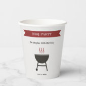 BBQ Party Verjaardag Papieren Bekers (Voorkant)