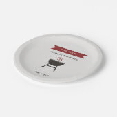 BBQ Party Verjaardag Papieren Bordje (Gekanteld)