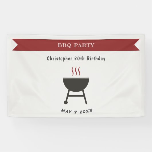 BBQ Party Verjaardag Spandoek (Horizontaal)