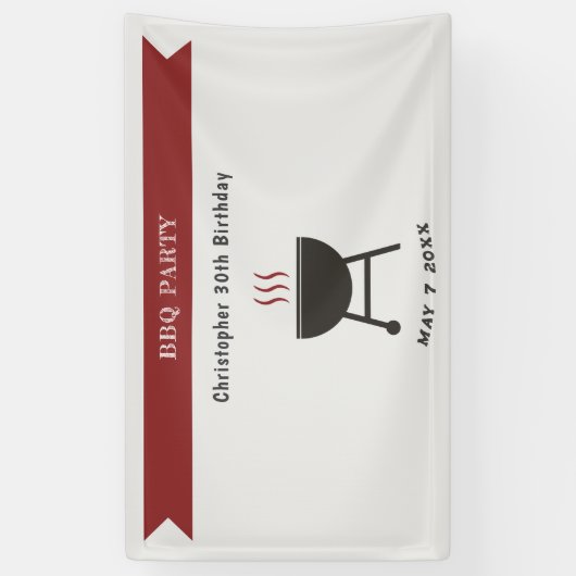 BBQ Party Verjaardag Spandoek (Verticaal)