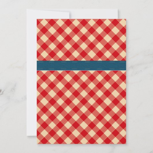 BBQ picknick rustieke familie reünie uitnodiging (Achterkant)