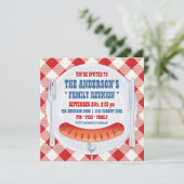 BBQ PICKNICK UITNODIGING FAMILIE-ONTMOETING (Staand voorkant)
