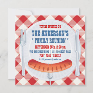 BBQ PICKNICK UITNODIGING FAMILIE-ONTMOETING