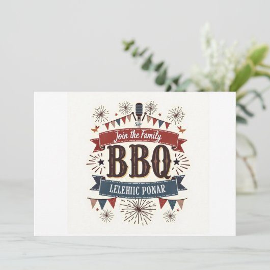  BBQ picknick-uitnodiging - Patriottisch 4 juli Kaart (Staand voorkant)