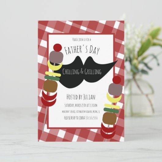 BBQ Picknick Vaderdag Koelen Grillen  Kaart (Staand voorkant)