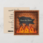 BBQ Picknick Varkensfeest ! Save The Date (Voorkant / Achterkant)