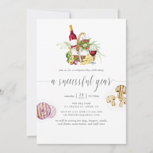 BBQ Picnic Add Logo Kaart (Voorkant)