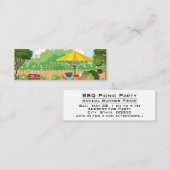 BBQ Picnic Backyard Party Celebration Invitation Mini Visitekaartje (Voorkant / Achterkant)