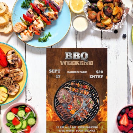 bbq picnic flyer - uitnodiging