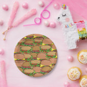 BBQ Picnic Hamburger Paper Borden Papieren Bordje (Feest)