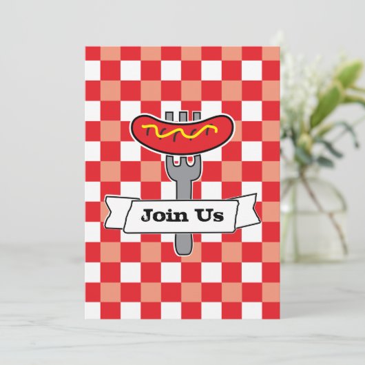 BBQ Picnic Uitnodiging (Staand voorkant)