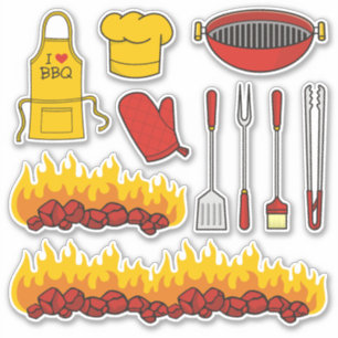 BBQ Pictogram Set Stickers