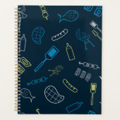 BBQ Pictogrammen Patroon Grillen Gereedschap Vlees Planner (Voorkant)