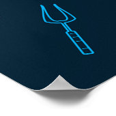 BBQ Pictogrammen Patroon Grillen Gereedschap Vlees Poster (Hoek)