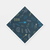 BBQ Pictogrammen Patroon Grillen Gereedschap Vlees Servet (Hoek)