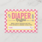 BBQ Pictogrammen Roze Controles Luier Raffle Ticke Informatiekaartje (Voorkant)