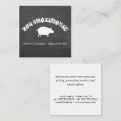 BBQ/Pig/Chalk Achtergrond Vierkante Visitekaartje (Voorkant / Achterkant)
