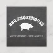BBQ/Pig/Chalk Achtergrond Vierkante Visitekaartje (Voorkant)