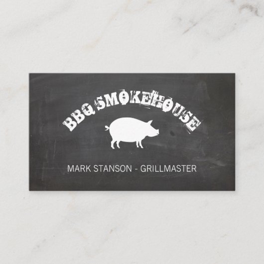 BBQ/Pig/Chalk Achtergrond Visitekaartje (Voorkant)