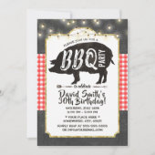 BBQ Pig Roast Birthday Party  Chalkboard Kaart (Voorkant)