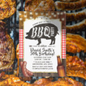 BBQ Pig Roast Birthday Party Rustic Barn Wood Kaart