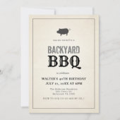 BBQ Pig Roast  Red Gingham Volwassen Verjaardag Kaart (Voorkant)