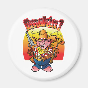 BBQ Pig Smokin'! Magneet