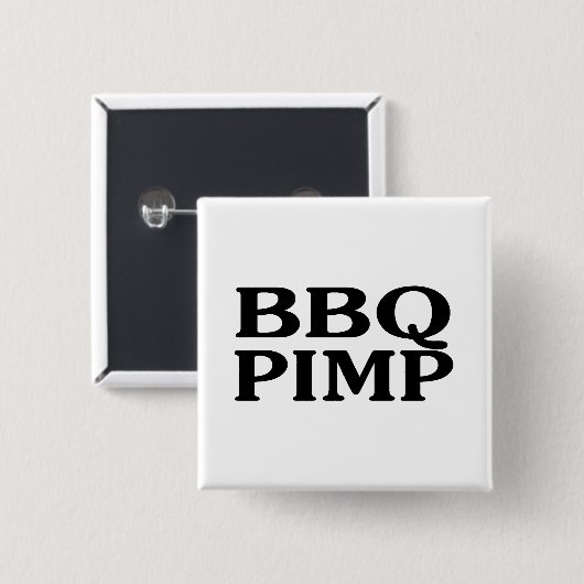 BBQ Pimp Vierkante Button 5,1 Cm (Voorkant /achterkant)