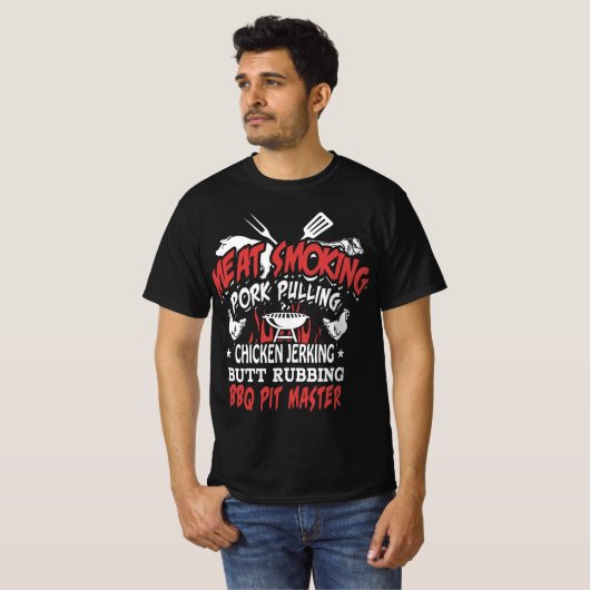 BBQ PIT MASTER T-SHIRT VOOR MASTERS VAN DE GRILL (Voorkant volledig)