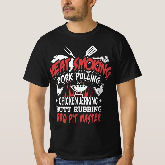 BBQ PIT MASTER T-SHIRT VOOR MASTERS VAN DE GRILL (Voorkant)
