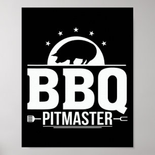BBQ Pitmaster Grill Master T-shirt voor Byrbecue l Poster