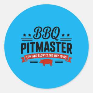 Bbq Pitmaster Low Slow Smoker Grill Ronde Sticker