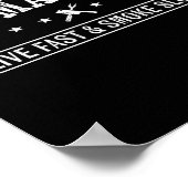BBQ Pitmaster met vleesvork en clever grillen Poster (Hoek)