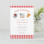 BBQ Pizza geslacht natuurlijk baby shower Kaart (Staand voorkant)