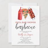 BBQ Pizza geslacht natuurlijk baby shower Kaart (Voorkant)