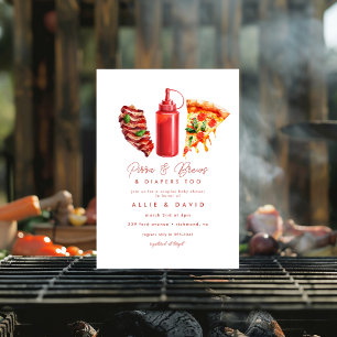 BBQ Pizza geslacht natuurlijk baby shower Kaart