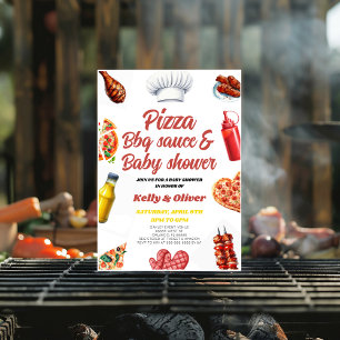 BBQ Pizza geslacht natuurlijk baby shower Kaart