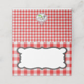  BBQ Plaats/Food Tent Kaarten-Gingham Plaatskaartje (Buitenkant ongevouwen)