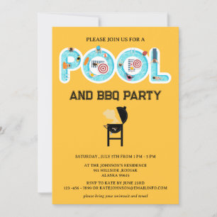 BBQ Pool Party Kaart