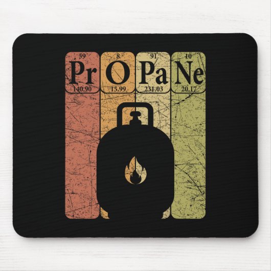 BBQ Propaan Periodic Table Elements Grill BBQ Lief Muismat (Voorkant)
