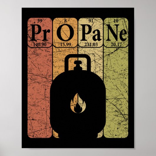 BBQ Propaan Periodic Table Elements Grill BBQ Lief Poster (Voorkant)