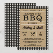 BBQ Pset Rehearsal Dinner Invitation Kaart (Voorkant / Achterkant)