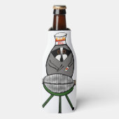 BBQ Raccoon op fles Cozie Flesjeskoeler (Fles Voorkant)