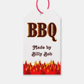 BBQ Red Flames Custom Canning of Gift Label Cadeaulabel (Voorkant)