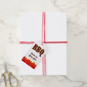 BBQ Red Flames Custom Canning of Gift Label Cadeaulabel (Met Touw)