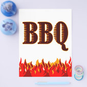BBQ Red Flames Custom Flyer Sjabloon (Enkel)