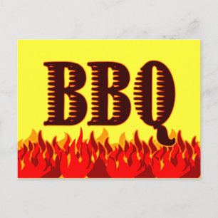 BBQ Red Flames Custom Recipe Kaart Briefkaart